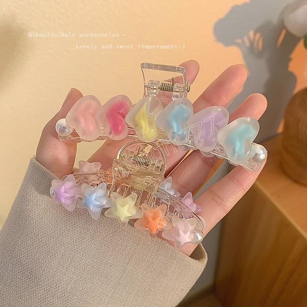 summer transparent candy color heart star hair claw japan korean style ponytail clip for women girls hair accessories, Slivery;white
summer transparent candy color heart star hair claw japan korean style ponytail clip for women girls hair accessories, Slivery;white