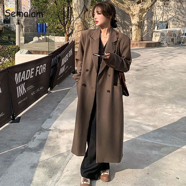 women's trench coats blazer minimalist pure allmatch long loose design daily notched korean style ladies office streetwear temperament, Tan;black
women's trench coats blazer minimalist pure allmatch long loose design daily notched korean style ladies office streetwear temperament, Tan;black