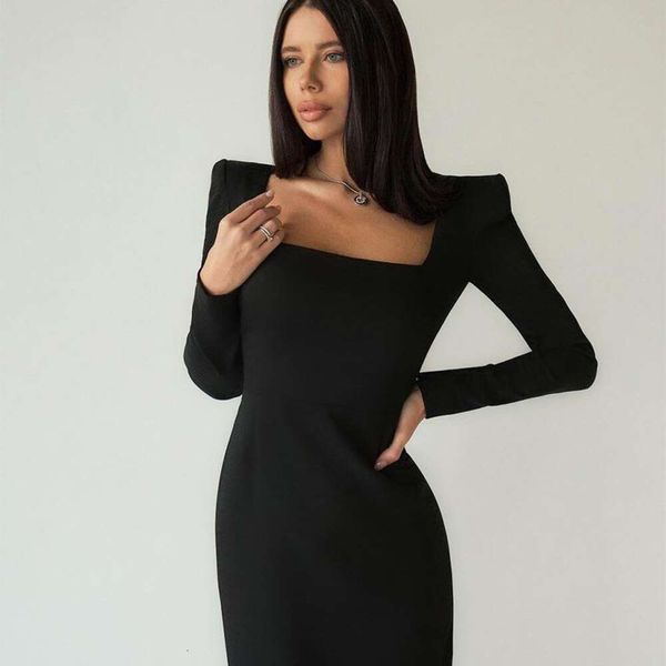 autumn winter womens long dress square collar french temperament small black slimming butt covering design sense, Black;gray
autumn winter womens long dress square collar french temperament small black slimming butt covering design sense, Black;gray