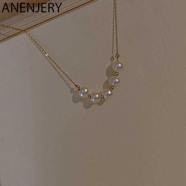 anenjery silver color pearl beads necklace female light luxury golden clavicle chain wholesale l230620
anenjery silver color pearl beads necklace female light luxury golden clavicle chain wholesale l230620