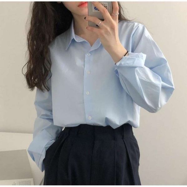 design sense short man long sleeved shirt women niche all matching casual, White
design sense short man long sleeved shirt women niche all matching casual, White