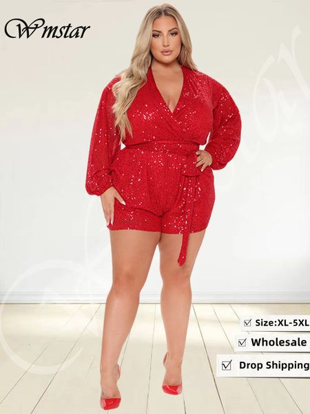 women's jumpsuits rompers wmstar plus size jumpsuit fall club outfits long sleeve v veck sequins playsuits wholesale drop 230809, Black;white
women's jumpsuits rompers wmstar plus size jumpsuit fall club outfits long sleeve v veck sequins playsuits wholesale drop 230809, Black;white