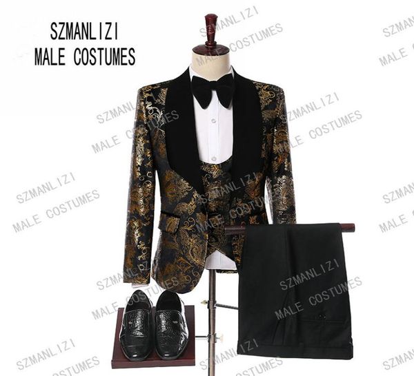 wedding men suits 2019 new designs gentleman velvet lapel slim fit black gold flower party groom tuxedo for men 3 pieces suit2329302, Black;gray
wedding men suits 2019 new designs gentleman velvet lapel slim fit black gold flower party groom tuxedo for men 3 pieces suit2329302, Black;gray