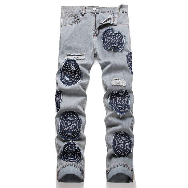 printed ripped jeans men korean version of the trend stretch slim slim casual pencil long pants men designer jeans mens denim pants fashion, Blue
printed ripped jeans men korean version of the trend stretch slim slim casual pencil long pants men designer jeans mens denim pants fashion, Blue