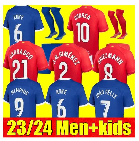 23 24 atletico madrids soccer jerseys morata griezmann joao felix 2023 2024 m.llorente correa koke camisetas de futbol lemar carrasco men ki, Black;yellow
23 24 atletico madrids soccer jerseys morata griezmann joao felix 2023 2024 m.llorente correa koke camisetas de futbol lemar carrasco men ki, Black;yellow