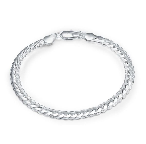 925 silver plated bracelets 5mm flat chain bracelet simple geometry bangle chain bracelets men jewelry h1991502971, Black
925 silver plated bracelets 5mm flat chain bracelet simple geometry bangle chain bracelets men jewelry h1991502971, Black