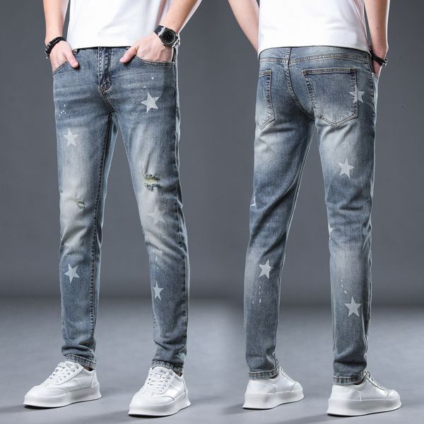 mens jeans summer small foot mid rise youth fashion slim fit casual pants 230809, Blue
mens jeans summer small foot mid rise youth fashion slim fit casual pants 230809, Blue
