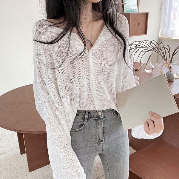 womens knits tees cardigan women thin white female korean style lantern sleeve short coat casual elegant sweaters for kawaii sweater 230808
womens knits tees cardigan women thin white female korean style lantern sleeve short coat casual elegant sweaters for kawaii sweater 230808