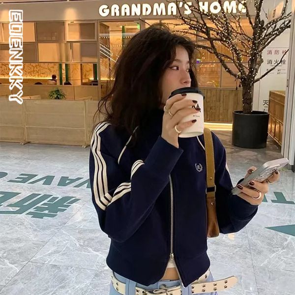 womens jackets cropped track jacket women loose zipper short varsity female korean style streetwear stripe embroidery coat casual 230808, Black;brown
womens jackets cropped track jacket women loose zipper short varsity female korean style streetwear stripe embroidery coat casual 230808, Black;brown