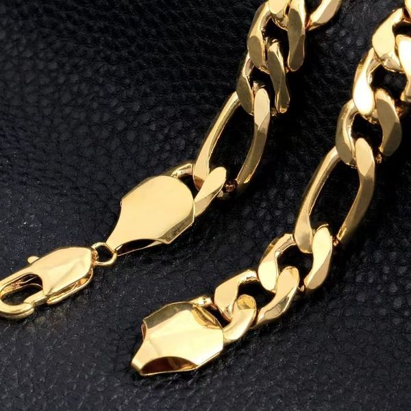 18 k solid gold authentic finish stamped 10mm fine figaro chain necklac, Silver
18 k solid gold authentic finish stamped 10mm fine figaro chain necklac, Silver