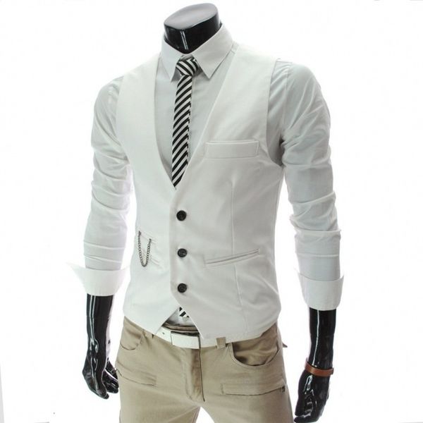 men's vests men's slim fit suit vest solid color casual sleeveless vintage vest fashion man black gray formal businss waistcoat ho, Black;white
men's vests men's slim fit suit vest solid color casual sleeveless vintage vest fashion man black gray formal businss waistcoat ho, Black;white