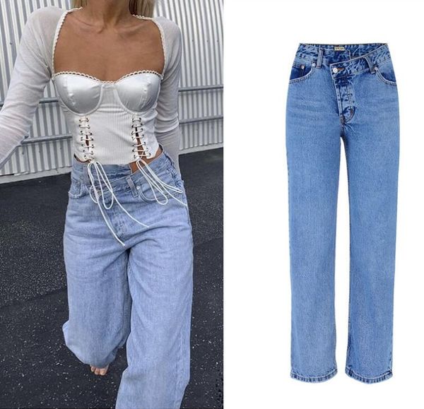 women's jeans spring women streetwear fashionable spliced denim pants casual ladies high waist pockets loose jeans, Blue
women's jeans spring women streetwear fashionable spliced denim pants casual ladies high waist pockets loose jeans, Blue
