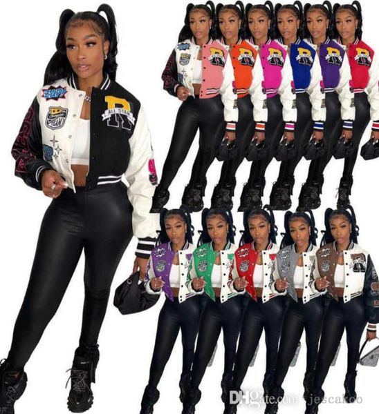 desinger women baseball casual jacket varsity coat autumn winter letter printed threaded patchwork button bomber crop 9806521, Black;brown
desinger women baseball casual jacket varsity coat autumn winter letter printed threaded patchwork button bomber crop 9806521, Black;brown