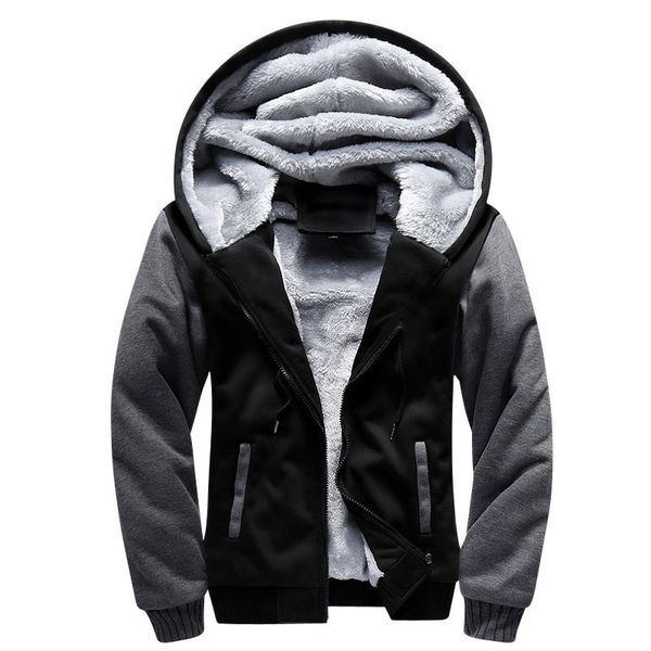 men's hoodies sweatshirts shionfa patchwork fleece hoodie winter thick casual hooded cardigan fashion bomber fur jackets zipper coat 5x, Black
men's hoodies sweatshirts shionfa patchwork fleece hoodie winter thick casual hooded cardigan fashion bomber fur jackets zipper coat 5x, Black