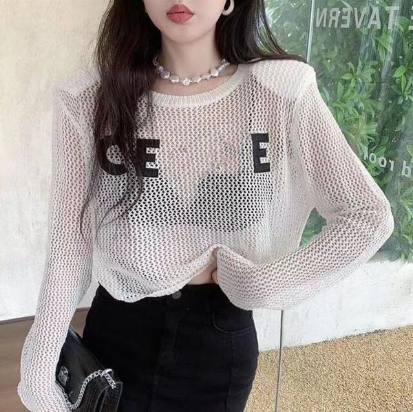 letter-printed hollowed-out t-shirt for women's summer new design sense small crowd loose short long-sleeved sunscreen shirt top, White
letter-printed hollowed-out t-shirt for women's summer new design sense small crowd loose short long-sleeved sunscreen shirt top, White