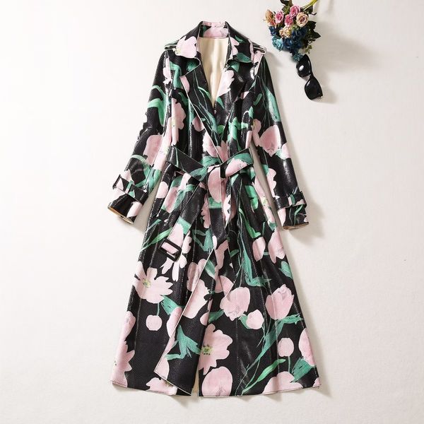 european and american women's clothing 2023 autumn new long-sleeved suit collar pink floral print fashion belt trench coat xxl, Tan;black
european and american women's clothing 2023 autumn new long-sleeved suit collar pink floral print fashion belt trench coat xxl, Tan;black