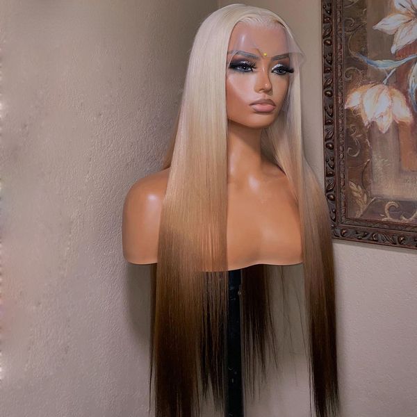 613 Brazilian Ombre Brown Colored Straight HD Lace Frontal Human Hair Wig 13x4 Lace Front Wig For Women Synthetic Lace Closure Wig, Ombre color
613 Brazilian Ombre Brown Colored Straight HD Lace Frontal Human Hair Wig 13x4 Lace Front Wig For Women Synthetic Lace Closure Wig, Ombre color