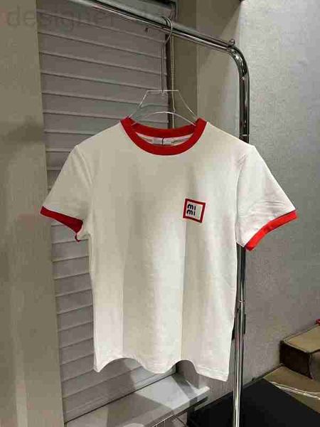 women's t-shirt designer mm23 spring/summer new red collar letter flocking t-shirt goddess fit temperament short sleeve for women 9iyo, White
women's t-shirt designer mm23 spring/summer new red collar letter flocking t-shirt goddess fit temperament short sleeve for women 9iyo, White