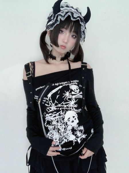 men's hoodies sweatshirts houzhou gothic punk vintage women 2023 harajuku y2k hip hop streetwear dark series one shoulder loose sweater, Black
men's hoodies sweatshirts houzhou gothic punk vintage women 2023 harajuku y2k hip hop streetwear dark series one shoulder loose sweater, Black