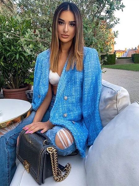 womens jackets tweed women elegant blue jacket fashion ladies vintage loose stylish casual female outerwear girls chic 230808, Black;brown
womens jackets tweed women elegant blue jacket fashion ladies vintage loose stylish casual female outerwear girls chic 230808, Black;brown