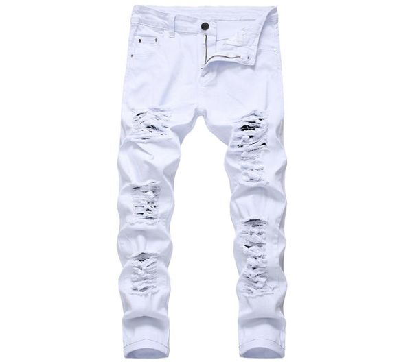 mens white black distressed holes skinny jeans full length denim pants street style trousers whole3753388, Blue
mens white black distressed holes skinny jeans full length denim pants street style trousers whole3753388, Blue