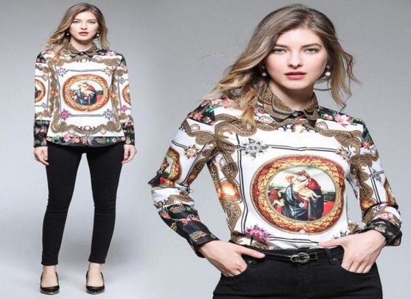 spring summer fall runway vintage print collar button front long sleeve womens ladies casual office shirts blouse new arrival4861649, White
spring summer fall runway vintage print collar button front long sleeve womens ladies casual office shirts blouse new arrival4861649, White