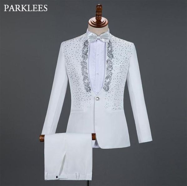 white embroidered suit men diamond wedding groom tuxedo suits men stage singer costume homme party prom mens suits with pants2213196, White;black
white embroidered suit men diamond wedding groom tuxedo suits men stage singer costume homme party prom mens suits with pants2213196, White;black