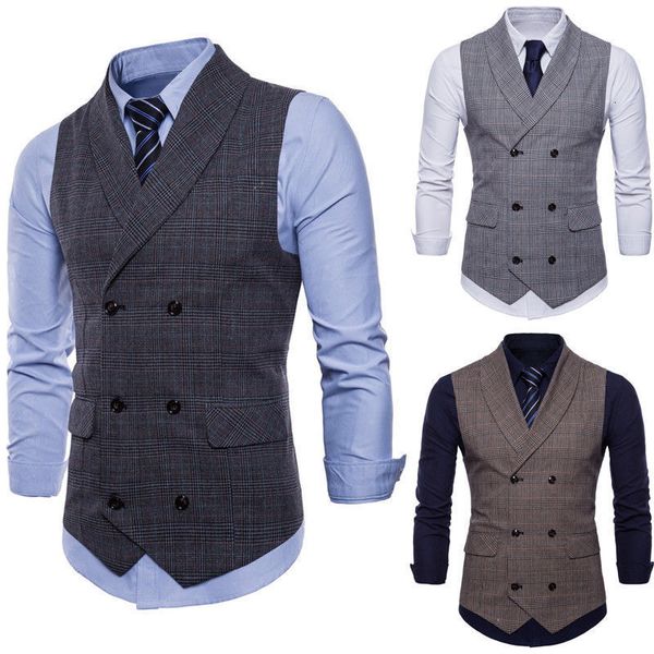 men's vests men formal suit vest sleeveless waistcoat slim plaid business wedding classic tuxedo outwear social blazer 230808, Black;white
men's vests men formal suit vest sleeveless waistcoat slim plaid business wedding classic tuxedo outwear social blazer 230808, Black;white