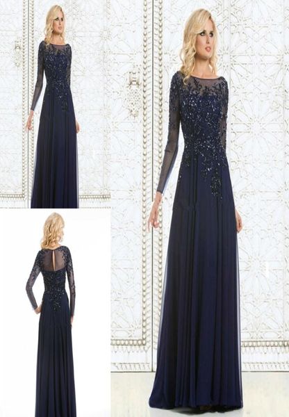long sleeves evening dress navy blue applique chiffon women wear prom party dress formal event gown mother of the bri9946625, Black;red
long sleeves evening dress navy blue applique chiffon women wear prom party dress formal event gown mother of the bri9946625, Black;red
