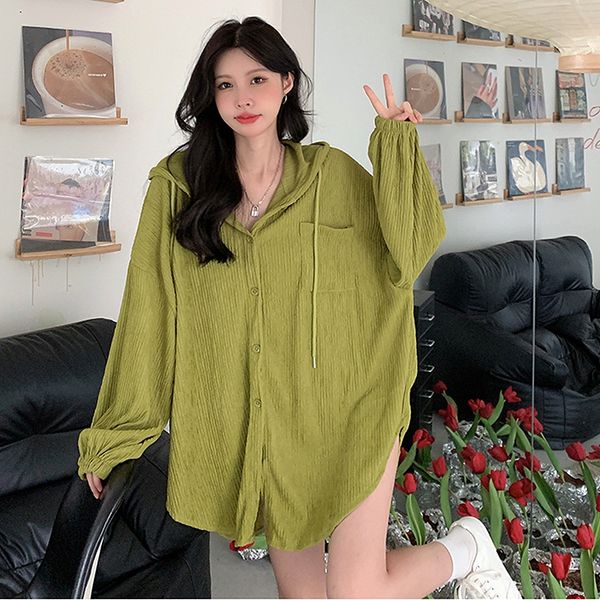 women's trench coats spring pink corduroy hooded jacket long texture shirt coat fashion loose cardigan sun protection clothing 230808, Tan;black
women's trench coats spring pink corduroy hooded jacket long texture shirt coat fashion loose cardigan sun protection clothing 230808, Tan;black