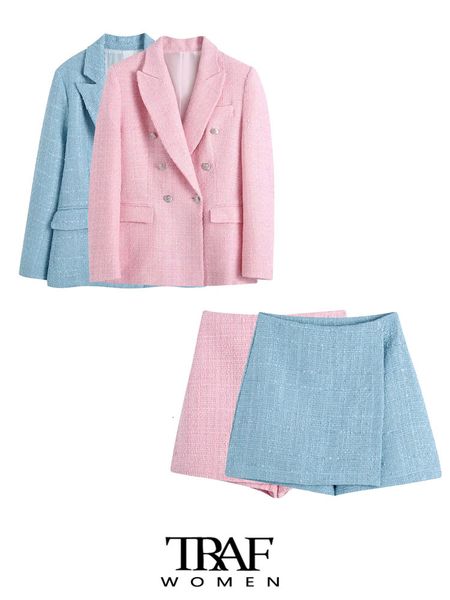 women's suits blazers traf women fashion tweed double breasted blazer coat vintage long sleeve flap pockets female outerwear chic veste, White;black
women's suits blazers traf women fashion tweed double breasted blazer coat vintage long sleeve flap pockets female outerwear chic veste, White;black