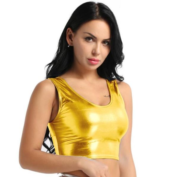 women girls summer shiny metallic tank crop bustier shirt vest fashion rave party jazz street dance costume 10 colors1641170, White
women girls summer shiny metallic tank crop bustier shirt vest fashion rave party jazz street dance costume 10 colors1641170, White