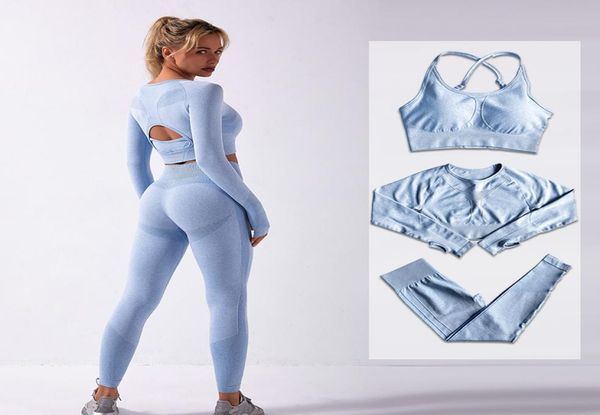 23pcs seamless yoga sets women gym clothes workout sportswear long sleeve bra high waist leggings set running sport suits y118475703, Gray
23pcs seamless yoga sets women gym clothes workout sportswear long sleeve bra high waist leggings set running sport suits y118475703, Gray