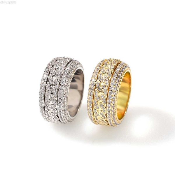 men hip hop engagement iced out cubic zirconia real gold plating spinning cuban link ring, Silver
men hip hop engagement iced out cubic zirconia real gold plating spinning cuban link ring, Silver