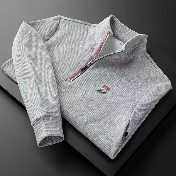 men's hoodies sweatshirts luxurious autumn winter warm waffle stand collar half high zipper pullover slim coat 230809, Black
men's hoodies sweatshirts luxurious autumn winter warm waffle stand collar half high zipper pullover slim coat 230809, Black
