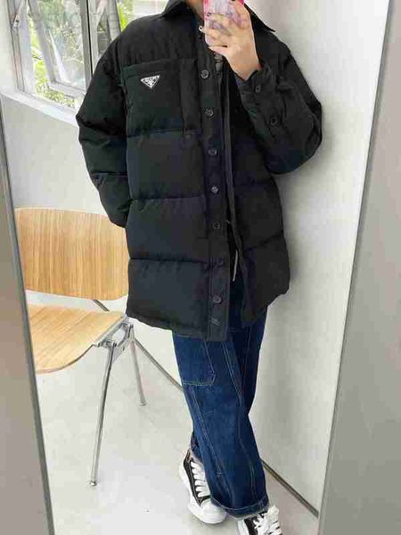 women's down & parkas designer phome 23 autumn/winter new style fashion triangle mid length standing collar coat 9eba, Black
women's down & parkas designer phome 23 autumn/winter new style fashion triangle mid length standing collar coat 9eba, Black