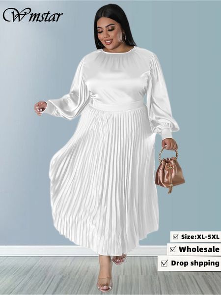 plus size dresses wmstar size for women fall clothes solid o neck pleated elegant party sweet maxi dress wholesale drop 230809, Black
plus size dresses wmstar size for women fall clothes solid o neck pleated elegant party sweet maxi dress wholesale drop 230809, Black