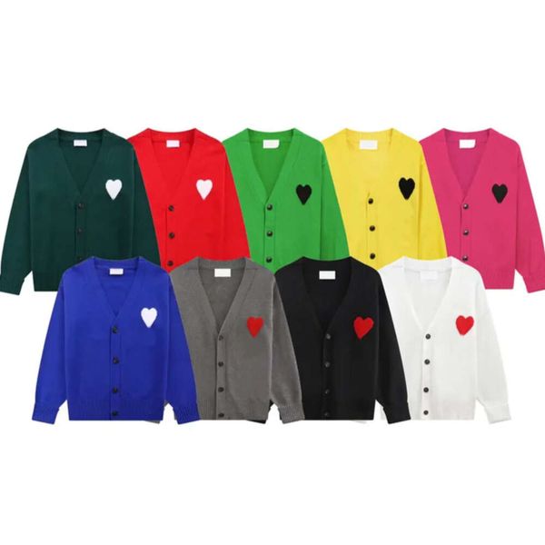 fashionable paris designer men's sweater amis de coeur aron love jacquard cardigan sweater for men and womenz, White;black
fashionable paris designer men's sweater amis de coeur aron love jacquard cardigan sweater for men and womenz, White;black