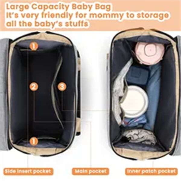fashionable mommy bag folding baby bed mother large capacity portable milk bottle diaper double shoulder mom's bag a2, Black
fashionable mommy bag folding baby bed mother large capacity portable milk bottle diaper double shoulder mom's bag a2, Black