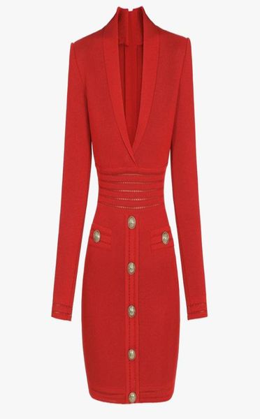 new arrival designer brand women runway dresses v neck long sleeve lion head button milan runway dress sheath slim knitted dr7523529, Black
new arrival designer brand women runway dresses v neck long sleeve lion head button milan runway dress sheath slim knitted dr7523529, Black