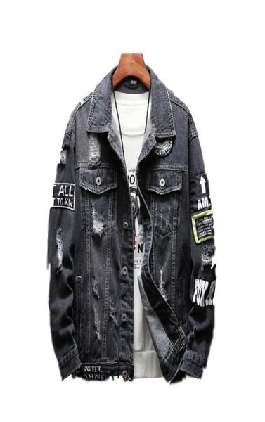 2 colours harajuku patchwork frayed rock vintage black blue denim jacket men punk sudadera hole streetwear hip hop ruched washed3613937, Black;brown
2 colours harajuku patchwork frayed rock vintage black blue denim jacket men punk sudadera hole streetwear hip hop ruched washed3613937, Black;brown