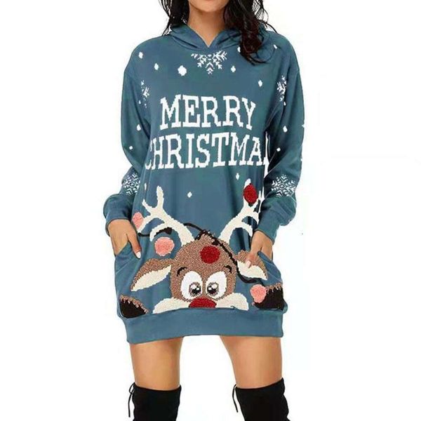 arrival ladies casual christmas print long sleeved pocket hoodie loose dress, Black;gray
arrival ladies casual christmas print long sleeved pocket hoodie loose dress, Black;gray