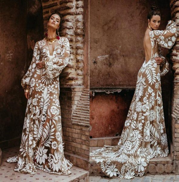 vintage bohemian wedding dresses backless sweep train a line appliqued boho lace bridal gowns v neck long sleeve country wedd1650434, White
vintage bohemian wedding dresses backless sweep train a line appliqued boho lace bridal gowns v neck long sleeve country wedd1650434, White