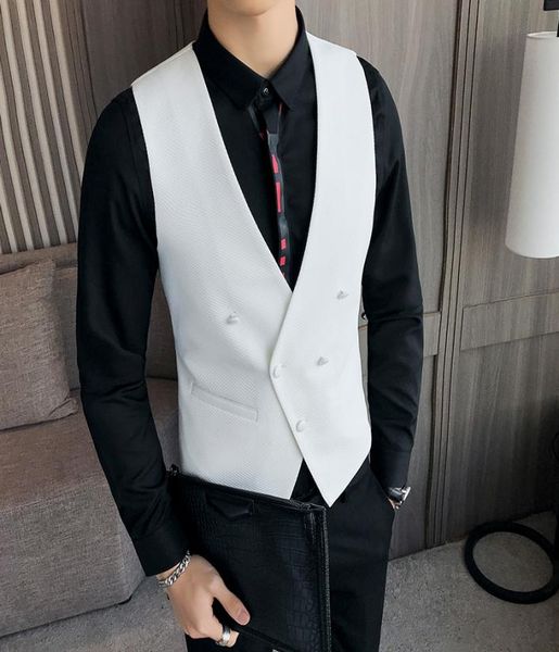 men vest double breasted white red black suit waistcoat dress slim fit deep v collar classic weste evening wedding gilet male6213423, Black;white
men vest double breasted white red black suit waistcoat dress slim fit deep v collar classic weste evening wedding gilet male6213423, Black;white