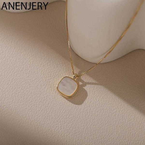 anenjery silver color square fritillary pendant necklace for women simple temperament ins chain niche jewelry l230620
anenjery silver color square fritillary pendant necklace for women simple temperament ins chain niche jewelry l230620