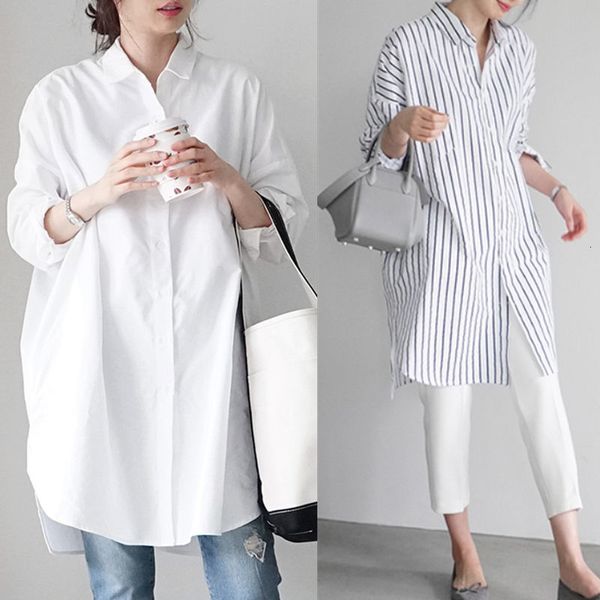 women's blouses shirts women spring autumn fashion loose lapel blouses female mid-long striped shirts ladies long-sleeved buttons shirt, White
women's blouses shirts women spring autumn fashion loose lapel blouses female mid-long striped shirts ladies long-sleeved buttons shirt, White