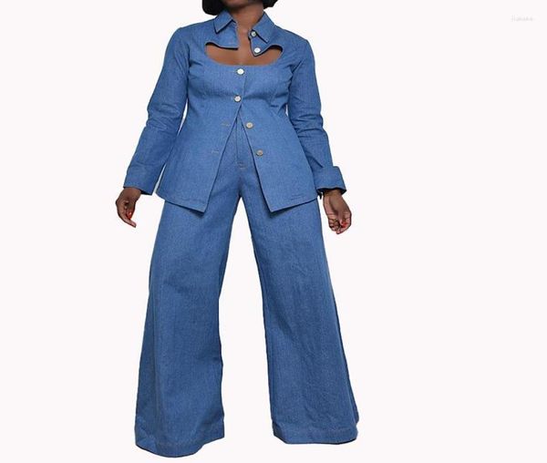 women039s two piece pants women spring autumn 2pc imitation denim sets casual single breasted lapel wide leg pans suit s9087935, White
women039s two piece pants women spring autumn 2pc imitation denim sets casual single breasted lapel wide leg pans suit s9087935, White