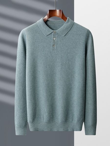 men's sweaters 100 goat cashmere sweater men autumn winter turndown collar pullovers honeycomb needle polo shirt fashion knitted menswe, White;black
men's sweaters 100 goat cashmere sweater men autumn winter turndown collar pullovers honeycomb needle polo shirt fashion knitted menswe, White;black