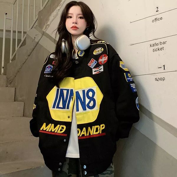 womens jackets y2k street hiphop trend baseball uniform couples casual loose coats american retro letter embroidered coat male 230808, Black;brown
womens jackets y2k street hiphop trend baseball uniform couples casual loose coats american retro letter embroidered coat male 230808, Black;brown