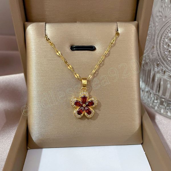 exquisite flower zircon pendant necklace for women fashion red cherry blossom necklace luxury sweater chain love gift, Silver
exquisite flower zircon pendant necklace for women fashion red cherry blossom necklace luxury sweater chain love gift, Silver